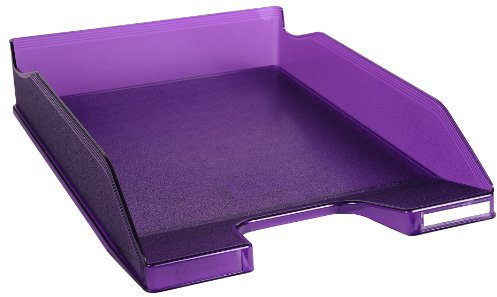 Exacompta 11319D Premium Briefablage Combo Midi DIN A4. Idealer Briefkorb für Ihre Organisation. Robuster und stapelbarer Ablagekorb violett transluzent