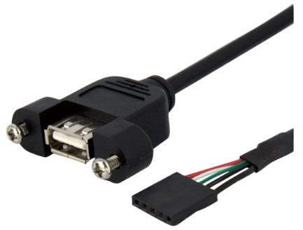 StarTech.com USBPNLAFHD3 3 ft Panel Mount USB Cable, USB A to Motherboard Header Cable F/F, USB A-Female to USB Header Adapter, USB-A (F) Port, 3 ft