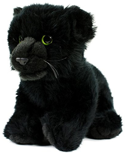 Leosco Kuscheltier Panther 32 cm sitzend schwarz Plüschpanther Plüschtier