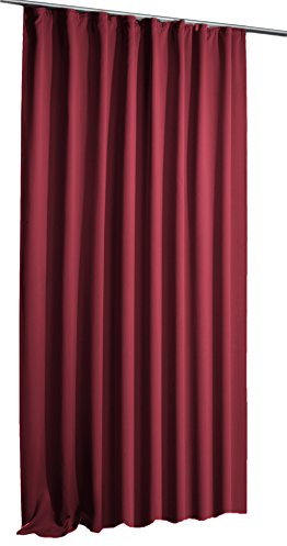 Verdunkelungsvorhang Blackout Vorhang Kräuselband Blickdicht ca. 135x245 cm Gardine #1350 (Beere dunkel)