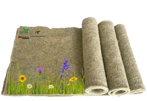 pemmiproducts Nagerteppich 100% Hanf, 120 x 50 cm ca. 5 mm dick, 3er Pack, Nagermatte, Hanfmatte für Kaninchen,Meerschweinchen, Nager,Hemp mat