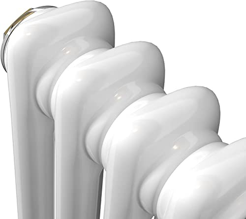iBathUK | 600 x 1400 mm Traditional Cast Iron Style Horizontal Radiator Matt White 3 Column