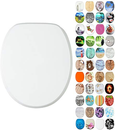Sanilo Toilet Seat, Wide Choice of Beautiful Toilet Seats, Stable Hinges, Easy to Mount (White)