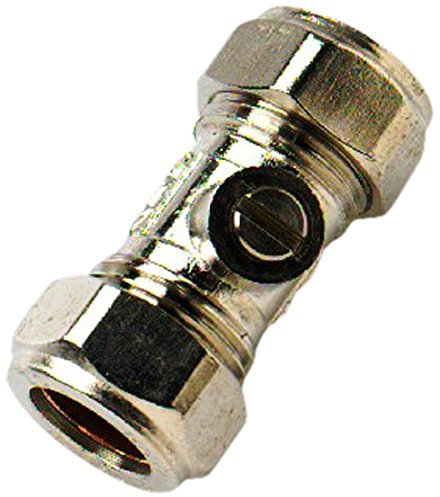 Merriway BH02300 Isolating Valve, 15mm - Chrome Plated, Pack of 2