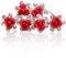 Autiga Haarnadeln Blume Rose Strass Blüte Kristalle Hochzeit Braut Haarschmuck Blumenhaarnadel Kommunion Haarpins Duttnadeln rot 12er Set
