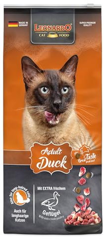 LEONARDO Adult Duck [15kg] Katzenfutter | Trockenfutter für Katzen | Alleinfuttermittel für ausgewachsene Katzen Aller Rassen ab 1 Jahr