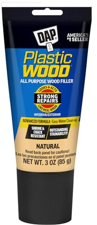 DAP Plastic Wood All Purpose Latex Wood Filler, Natural, 3 Oz (7079800580)