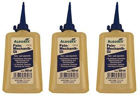Preisjubel 6 x Feinmechaniköl 100ml, ALGOREX, Harz- und säurefrei, Feinmechanikeröl, Nähmaschinenöl