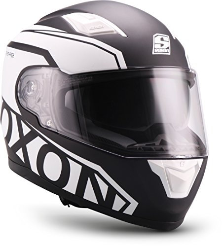 SOXON® ST-1000 Race „Black“ · Integral-Helm · Full-Face Motorrad-Helm Roller-Helm Scooter-Helm Cruiser Sturz-Helm Sport Urban · ECE 22.05 Sonnenvisier Schnellverschluss Tasche M (57-58cm)