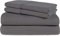 Shreem Linen Wohnmobil-Bettlaken, Etagenbett (107 x 203 cm), bis zu 25,4-30,5 cm Tiefe Tasche, 100% ägyptische Baumwolle, Wohnmobil-Bettlaken-Set, 4-teilig, dunkelgrau, einfarbig