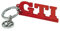 BRISA VW Collection - Volkswagen Metall Schlüssel-Anhänger-Ring Schlüsselbund-Accessoire Keyholder im GTI Design (Schriftzug Rot)