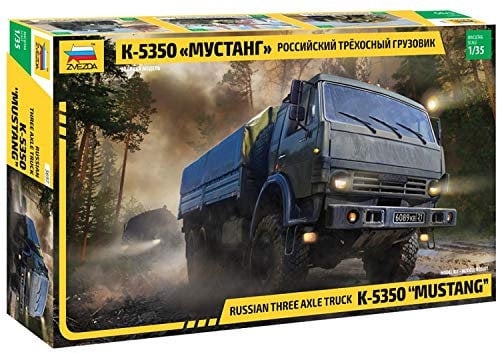 Zvezda 500783697-1:35 Kamaz 5350 Mustang - Plastikbausatz - Modellbausatz - Zusammenbauen - Bausatz - für Einsteiger - detailliert