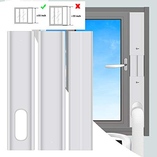 Aozzy Guarnizione scorrevole per finestra per condizionatore d'aria portatile, kit di ventilazione per finestre in PVC, guarnizione portatile AC per tubo di scarico di φ 13 cm