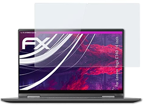 atFoliX Glasfolie kompatibel mit Lenovo Yoga C740 14 Inch Panzerfolie, 9H Hybrid-Glass FX Schutzpanzer Folie