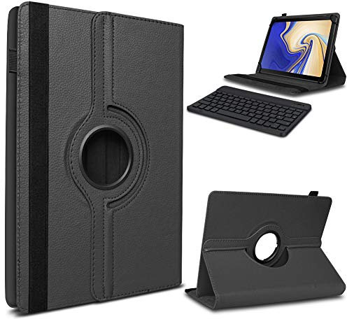 UC-Express Tablet Schutz Hülle kompatibel für Samsung Galaxy Tab S4 10.5 Bluetooth Tastatur QWERTZ Tasche Keyboard Kunstleder Standfunktion 360 Drehbar Cover Case in Schwarz