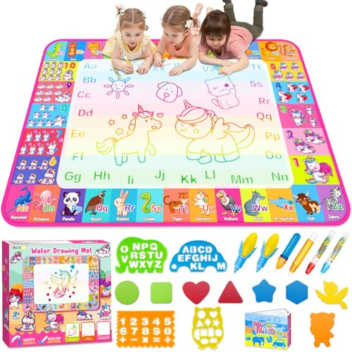 Water Doodle Mat, Kids Drawing Toys for 3 4 5 Year Old Boys Girls Gifts