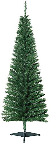HOMCOM Albero di Natale Artificiale 150 cm con Rami Realistici, Albero di Natale Alto e Stretto con Base in Plastica, Verde
