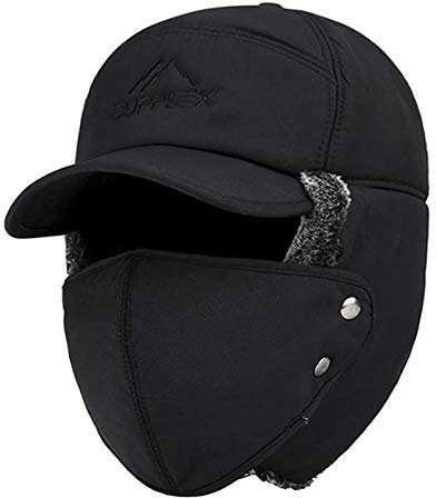 Winter-Trappermütze für Herren, Schneemütze, thermisch, winddicht, warm, dick, Trooper-Hut, Jagd, Skifahren, Radfahren, Ohrenklappen, Skimütze, kaltes Wetter, Baseballmütze, Ohrenklappe, russische