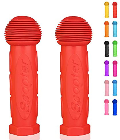 OTFAITP Roller Griff Lenker 1-Paar Fahrrad Griff Fit für 2-3-4 Räder Kid Kick Roller,Kinder Fahrrad,Drifting Roller,Schaukel Roller (Rot)