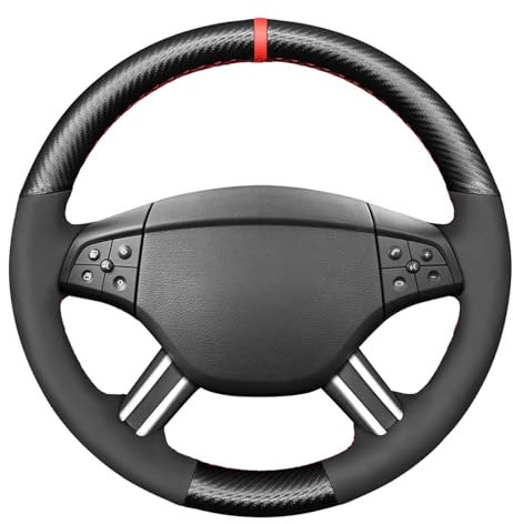 MEWANT Lenkradbezug aus Leder für Mercedes Benz W164 M-Klasse ML350 ML500 2005 2006 / X164 GL-Klasse GL450 2006–2009. / W164 M-Klasse Lenkradbezug (nicht geeignet für Mahagoni) (keine Ausbuchtungen)