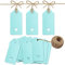 PCP 100 Pcs Gift Tags Kraft Paper Tags with 30m Jute Twine String for Arts & Craft, Luggage Label, Weddings, Valentines & Christmas, 300g/m² (Blue)