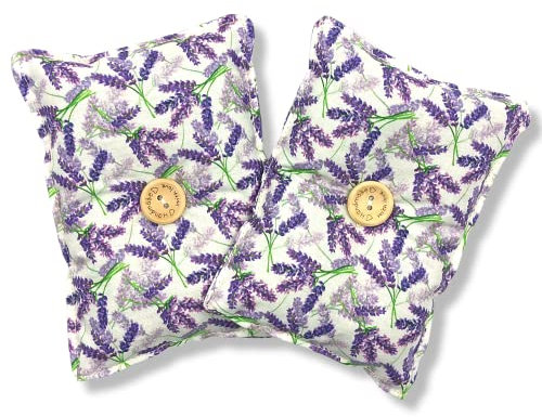 Mini-Kissen „Schlaf gut - Lavandel“ 2er-Pack, gefüllt mit organischen Lavendelsamen – Lege es zum Einschlafen unter dein Kopf- oder Sofakissen,um die Nerven zu beruhigen 13x10cm