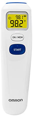OMRON No-Touch Digital Infrared Forehead Thermometer with LCD Display for Kids and Adults, One-Second Reading and Three Measurement Modes
