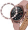 DEALELE Uhrengehäuse Kompatibel mit Samsung Galaxy Watch 3 41mm, Glitzer Strass Edelstahl Metall Lünette Ring Kleber Abdeckung Kratzfest Schutzabdeckung, Bronze