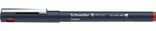 Schneider Pictus Fineliner Stift, 0,3 mm Linienbreite, Rot