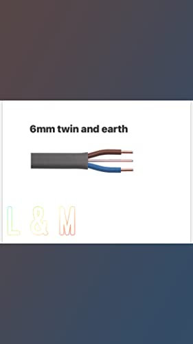 L & M 6mm Twin and Earth Flat Grey PVC Electric Cable 6242Y Electrical Wire BASEC Approved COOKERS/Showers (10 Metres)