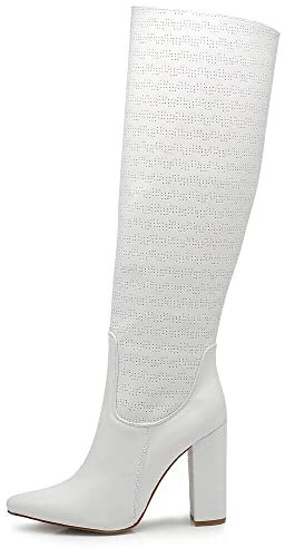 IF FASHION Stivali Alti A Punta Primaverili Estivi Con Tacco Alto Da Donna 402 Bianco N.37