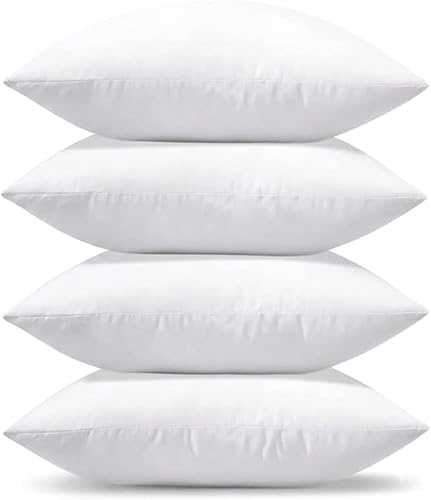 ARLINENS Hollow fibre Cushion New White Pads Inner insert Stuffer Pillow Hypoallergenic Square Cushions for Sofa Bed & Couch in 12, 14, 16, 18, 20, 22, 24, 26, 28, 30 (4, 22x22)
