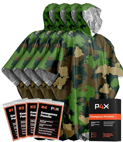 PREPARED4X Damen P4xep5006 Notfalldecken, Green Camo 4er-Pack, 4-Pack