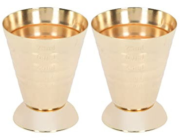 Stainless Steel Measuring Jiggers, Graduated Jigger Cocktail Jigger Measuring Cup Graduated Cup Graduated Bar Jigger for Liquid Dry(Gold)