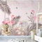 Peintures Murales En Papier Peint Murs 3D Enfants Feuilles De Flamants Roses Animaux De La Jungle Peintures Murales Auto-Adhésives Panorama Affiches Enfants Garçons Filles Ados Chambre Cadeaux De Noë