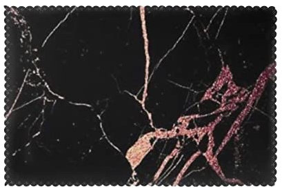 Black Rose Gold Marble Placemats for Dining Table Set of 6 -18x12 Inch Easy to Clean Place Mats for Table,Heat Resistant Waterproof