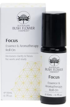 Focus Essence Aromatherapy Portable Roll-On (10ml) | Natural Study Aid | Australian Bush Flower Essences & Essential Oils | Vegan, Cruelty-Free