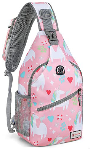 ZOMAKE Brusttasche Herren Diebstahlsicher 8L - Crossbody Bag Für Männer Frauen Herren Schultertasche Sling Bag Für Outdoor Radfahren Reisen Wandern(Einhorn Rosa Neu)