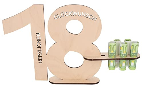 Spruchreif | XL-Gästebuch aus Holz | Holz Schild Gästebuch | Deko Zahlen 18 | Extra Große Jahreszahlen | Geschenkidee zum 18.Geburtstag | Geburtstag | Jubiläum | Geschenk Mann Frau
