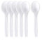 MORE FREE Cucharas Reutilizable de Plástico Blanco Juego de Cartón Reutilizable Cucharas Cuchillos Tenedores Vasos Platos Pajitas para Fiestas Buffets Bodas (16,60CM/100pcs, Cucharas Blanco)