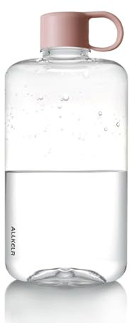 ALLKELR Tragbare flache Wasserflasche, BPA-freier Tritan-Kunststoff, Reise-Wasserflasche für Camping, Fitness, Outdoor-Sport, passend für Geldbörse und Tasche, Rosa, 500 ml