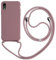 Keteen Handyband hülle für iPhone XR Handyhülle mit Band Slim Silikon hülle mit Abnehmbar Kordel Stossfest Bumper Cover zum Umhängen Necklace Handyhülle für iPhone XR-Pink