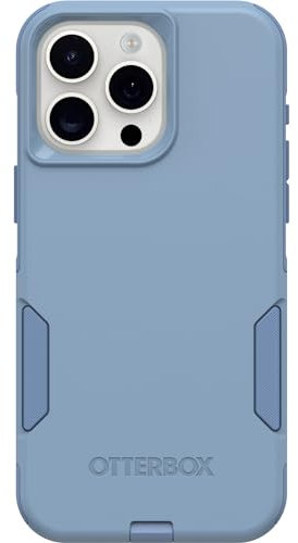 OtterBox iPhone 15 Pro MAX (Only) Commuter Series Case - CRISP DENIM (Blue), slim & tough, pocket-friendly, with port protection