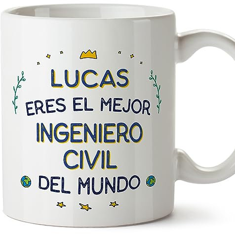 MUGFFINS Tazas Personalizadas para INGENIERO CIVIL hombre - En Español - Mejor del Mundo - 11 oz / 330 ml - Regalo Personalizable original y divertido