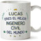 MUGFFINS Tazas Personalizadas para INGENIERO CIVIL hombre - En Español - Mejor del Mundo - 11 oz / 330 ml - Regalo Personalizable original y divertido