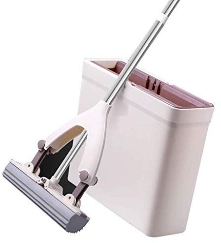 Fregona de Esponja para el hogar, Juego de Cubo de fregona de algodón Impermeable Plegable remolcado Dignified