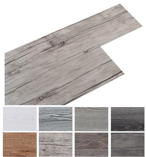 INMOZATA 5.02 m² / 36 Tiles, PVC Flooring, Self-Adhesive Vinyl Flooring, PVC Laminate, 91.5 x 15.2 cm, Thickness 2 mm, Non-Slip, Waterproof, Cuttable (Light Brown)