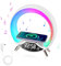 SUNJULY AtmosphäRenlampe Mit 15W Kabellosem LadegeräT, Intelligente Lichtwecker Bluetooth Lautsprecher LED Tischlampe Mit Radiofunktion, Nachttischlampe Musik Alarm Clock Uhr Geschenke zum Geburtstag