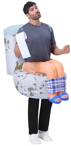 Spooktacular Creations Sitting on a Toilet Inflatable Costume-L