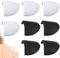 Rdlobu 4 Paar Schulterpolster Damen, Atmungsaktive Schulterpolster aus Schwamm, Rutschfeste Schulterpolster mit Klettband, Schulterpolster für Blazer, Kleidung, Nähzubehör(Schwarz, Weiß)